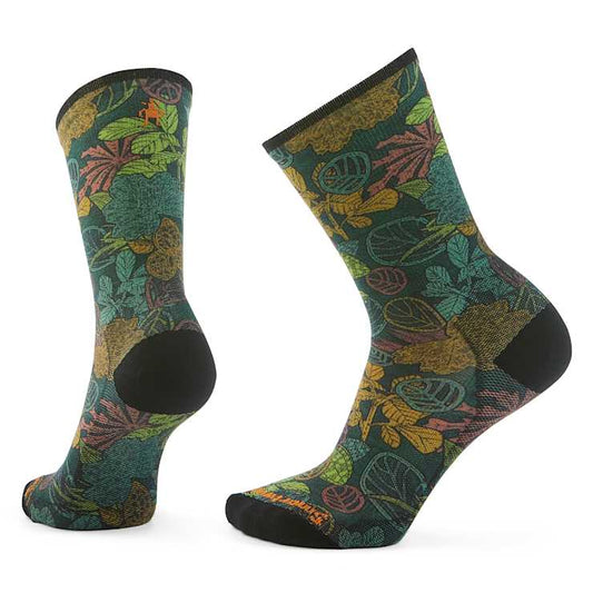 Smartwool Bike Zero Cushion Aloha Forest Print Crew Socks Men's