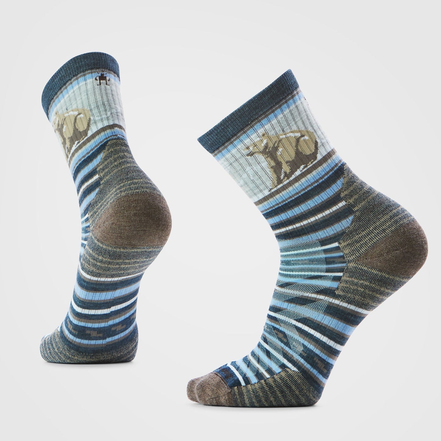 Smartwool Hike Targeted Cushion Bear Stripe Mid Crew Socks Men's