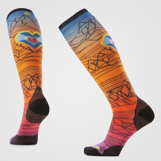Smartwool Ski Zero Cushion Geo Peaks Print OTC Socks Men's