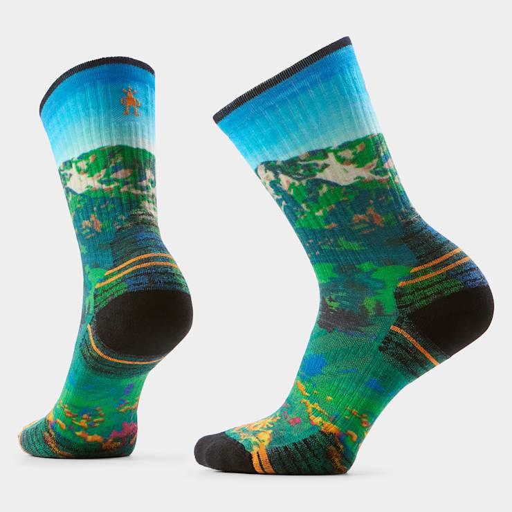 Smartwool Hike Targeted Cushion Mountain Lake Print Crew Socks Women’s