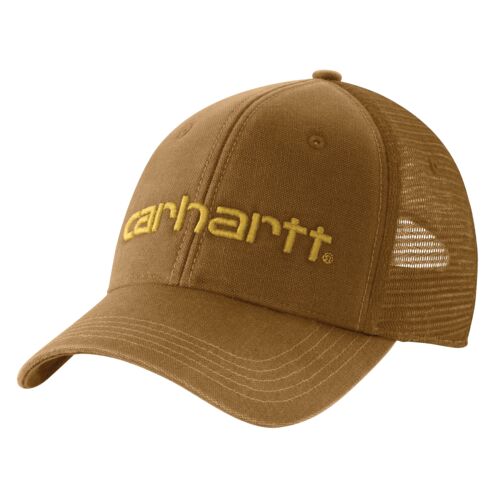 Carhartt Men's Canvas Mesh-Back Logo Graphic Snapback Hat