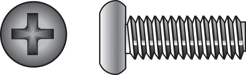 Hillman 18-8 Stainless Steel Pan Head Phillips Machine Screw 1/4" x 3/4" - 100 Pack