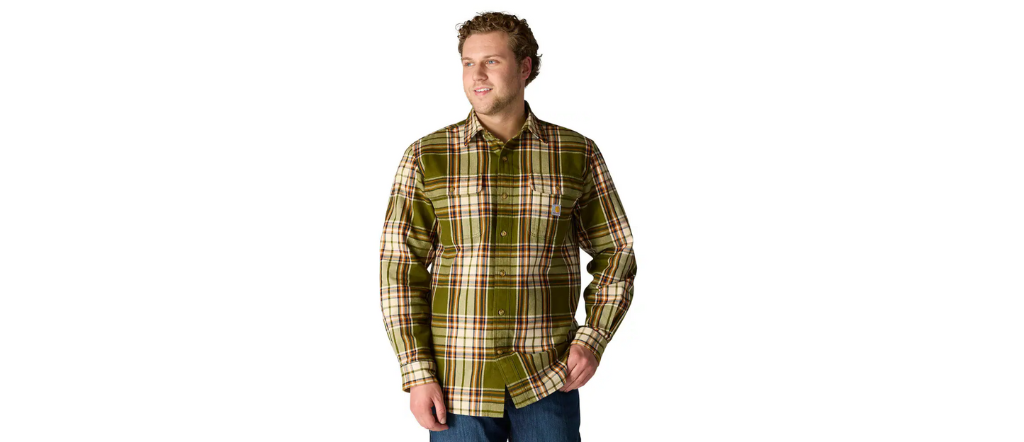 Carhartt Loose Fit Heavyweight Flannel Long-Sleeve Plaid Shirt Men's