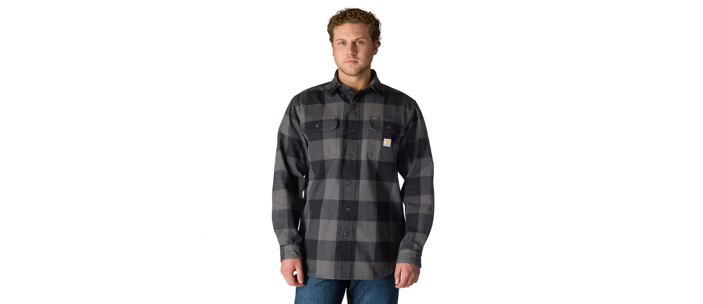 Carhartt Loose Fit Heavyweight Flannel Long-Sleeve Plaid Shirt Men's