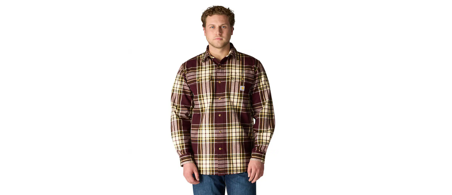Carhartt Loose Fit Heavyweight Flannel Long-Sleeve Plaid Shirt Men's