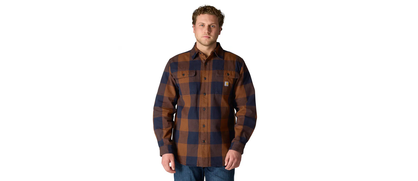 Carhartt Loose Fit Heavyweight Flannel Long-Sleeve Plaid Shirt Men's