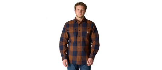 Carhartt Loose Fit Heavyweight Flannel Long-Sleeve Plaid Shirt Men's