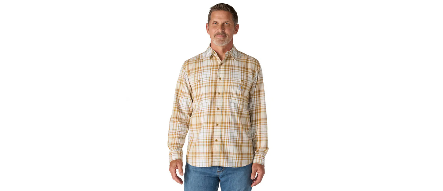 Carhartt Rugged Flex Relaxed Fit Lightweight Long-Sleeve Plaid Shirt Men's