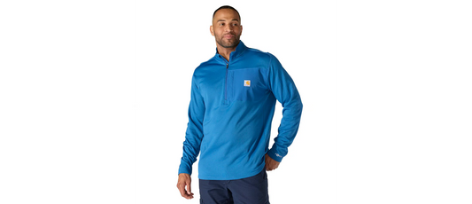 Carhartt Force Relaxed Fit Mock Neck Half-Zip Fleece-Lined Shirt