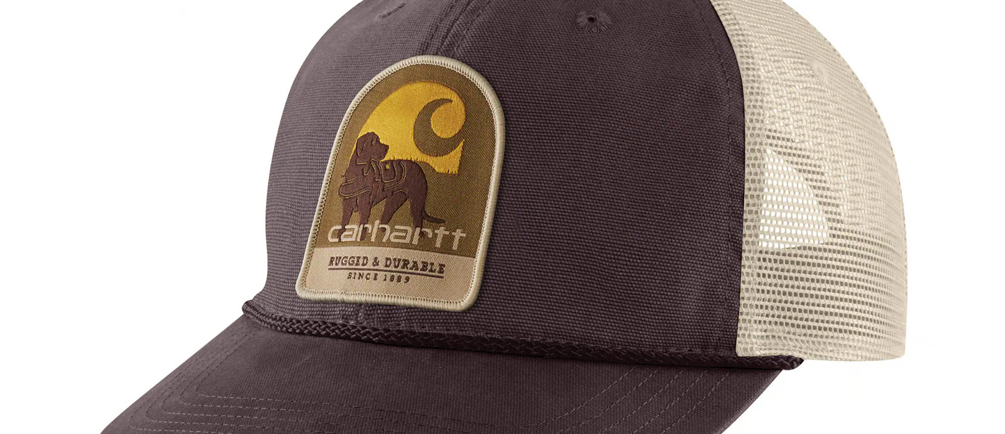 Canvas Mesh-Back Dog Patch Cap Men's