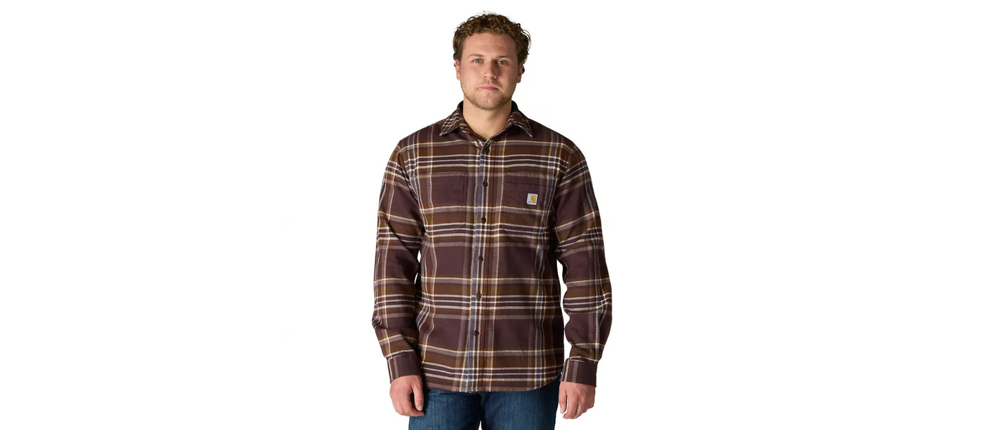 Carhartt Rugged Flex Relaxed Fit Midweight Flannel Long-Sleeve Plaid Shirt Men's