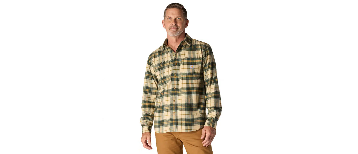 Carhartt Rugged Flex Relaxed Fit Midweight Flannel Long-Sleeve Plaid Shirt Men's