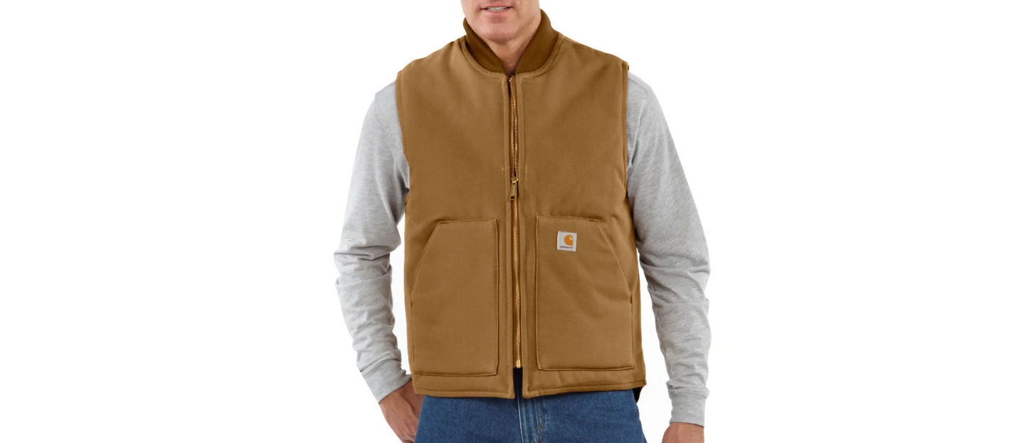 Carhartt Relaxed Fit Firm Duck Insulated Rib Collar Vest Men's