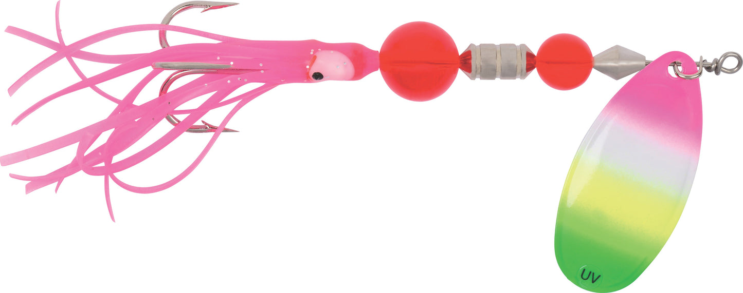 XXB Yakima Bait Flash Glo UV Casting Squid Spinner 7