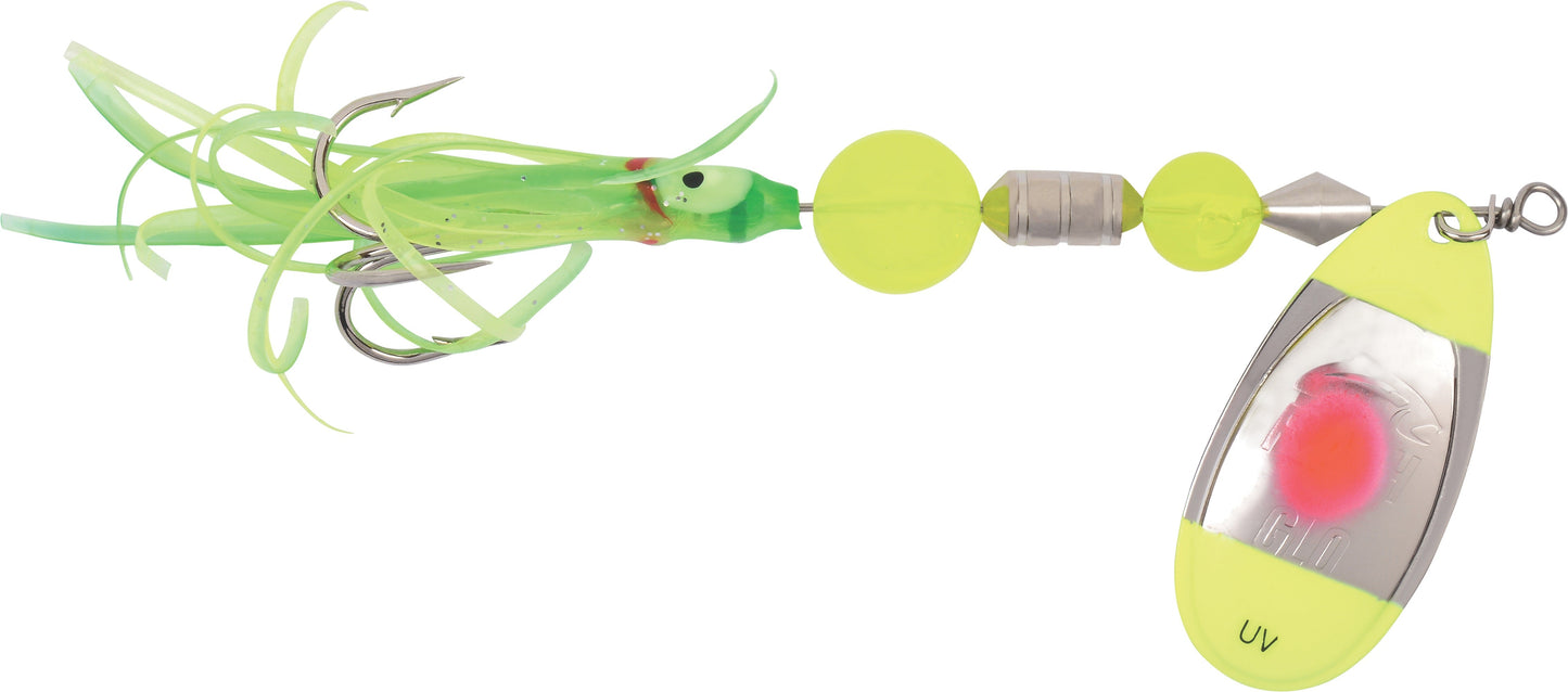 XXB Yakima Bait Flash Glo UV Casting Squid Spinner 6