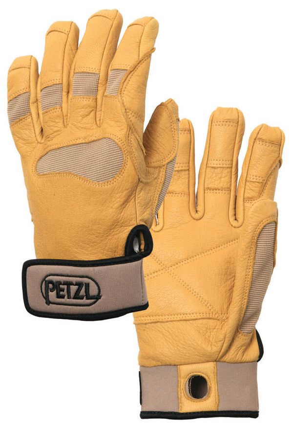 Guanti Leggeri PETZL Cordex Tan - Per Arrampicata E Manovre, Pelle Doppio Strato, Taglia S, Marrone Chiaro