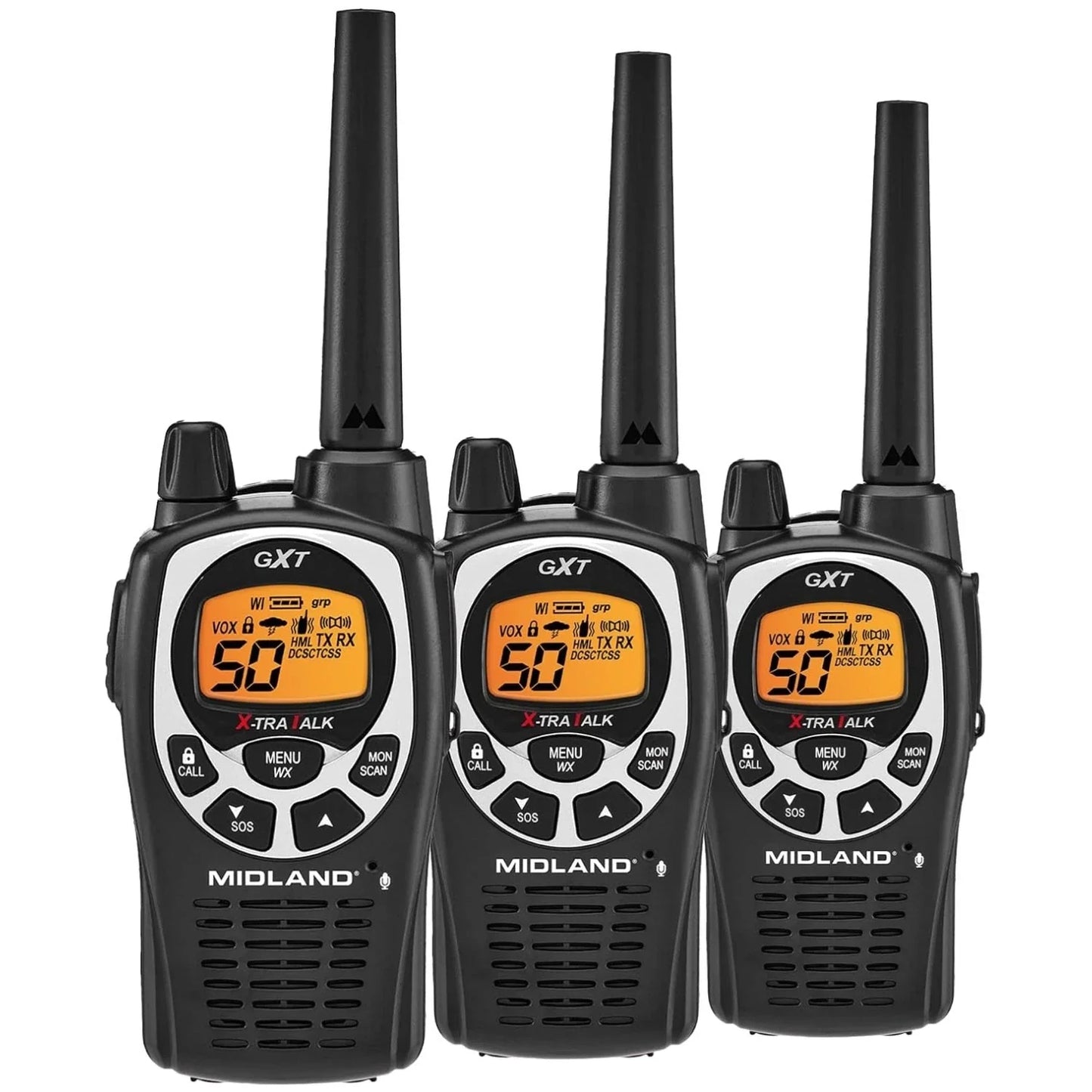 Midland GMRS Two-Way Radios 3-Pack Long Range, 142 Privacy Codes
