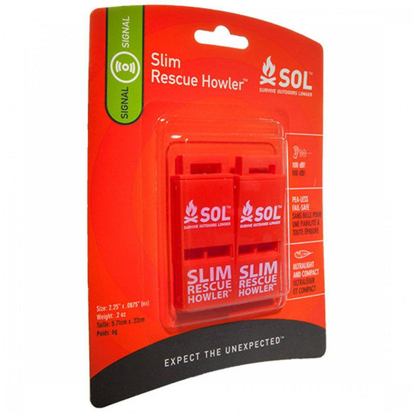 Sol Slim Rescue Howler Whistle 2/Pack