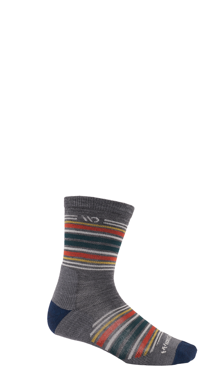 Wide Open Multi Stripe Midweight Micro Crew Sock Men's